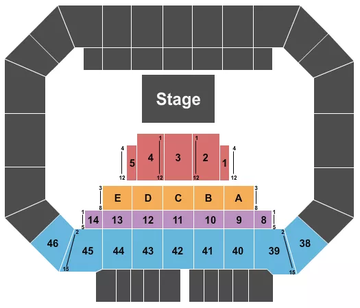 seating chart for Kay Yeager Coliseum - Theatre Floor 1-5 - eventticketscenter.com