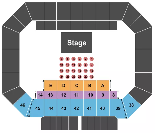 seating chart for Kay Yeager Coliseum - Theatre Tables - eventticketscenter.com