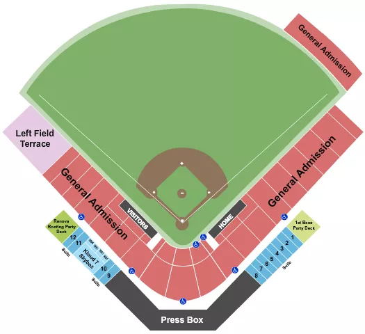 seating chart for Keesler Federal Park - Baseball GA - eventticketscenter.com