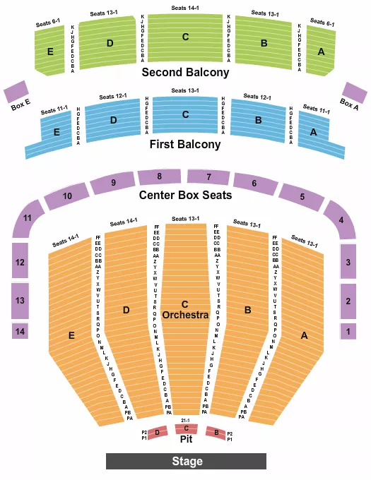 seating chart for Keller Auditorium - Endstage Pit 2 - eventticketscenter.com