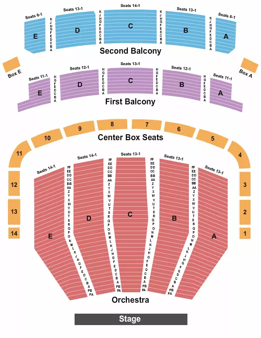 seating chart for Keller Auditorium - End Stage - eventticketscenter.com