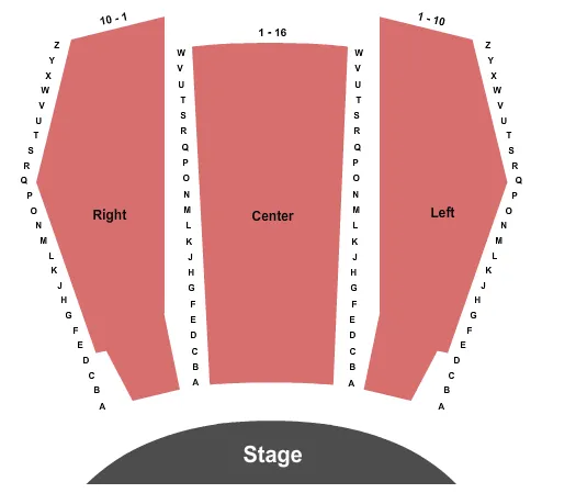 seating chart for Kelowna Community Theatre - End Stage - eventticketscenter.com