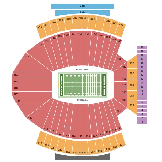 seating chart for Kenan Memorial Stadium - Football - eventticketscenter.com