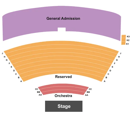 seating chart for Kenley Amphitheater - End Stage - eventticketscenter.com