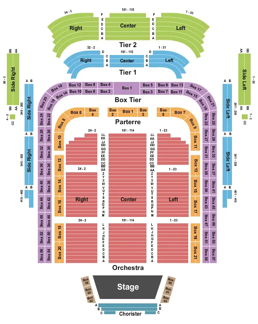 seating chart for Kennedy Center Concert Hall - Endstage - eventticketscenter.com