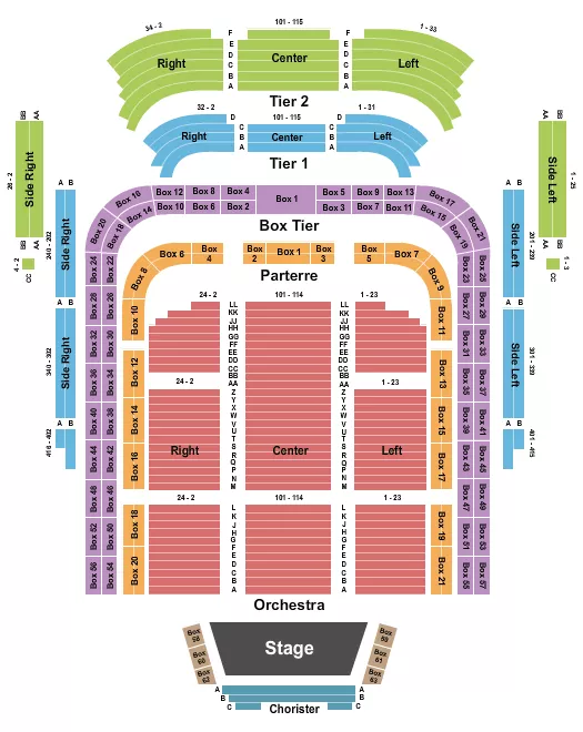 seating chart for Kennedy Center Concert Hall - Endstage - eventticketscenter.com