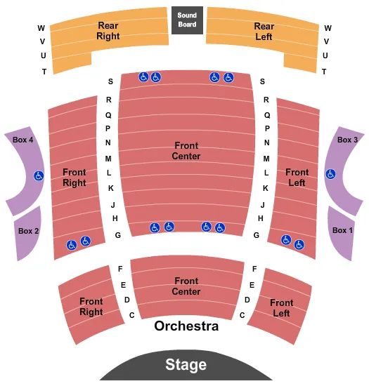 seating chart for Kennedy Center Terrace Theater - Endstage 2 - eventticketscenter.com