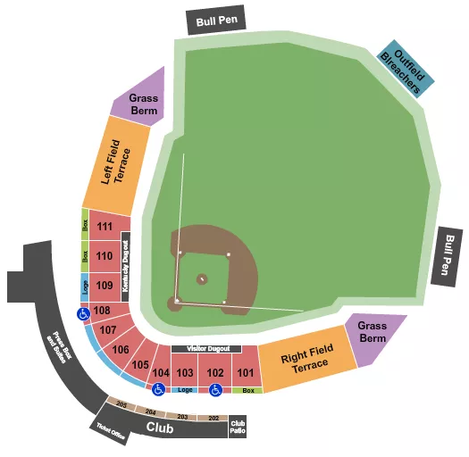 seating chart for Kentucky Proud Park - Baseball 2 - eventticketscenter.com