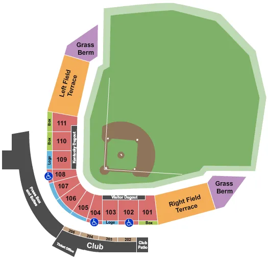 seating chart for Kentucky Proud Park - Baseball - eventticketscenter.com