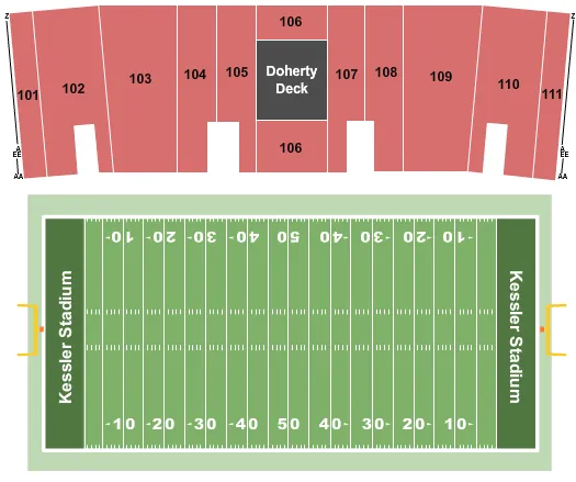 seating chart for Kessler Stadium - Football - eventticketscenter.com