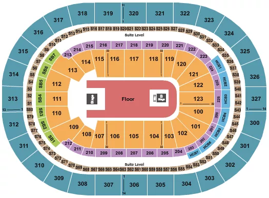 seating chart for KeyBank Center - End Stage GA Floor 2 - eventticketscenter.com