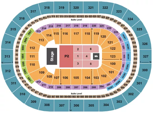 seating chart for KeyBank Center - Endstage GA Pit - eventticketscenter.com