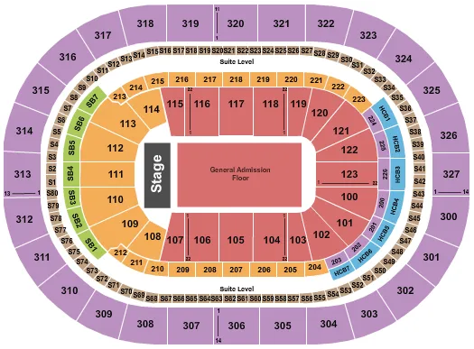 seating chart for KeyBank Center - End Stage GA Floor - eventticketscenter.com