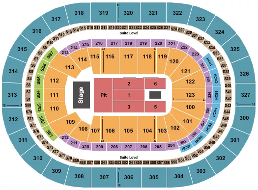 seating chart for KeyBank Center - Endstage Pit - eventticketscenter.com