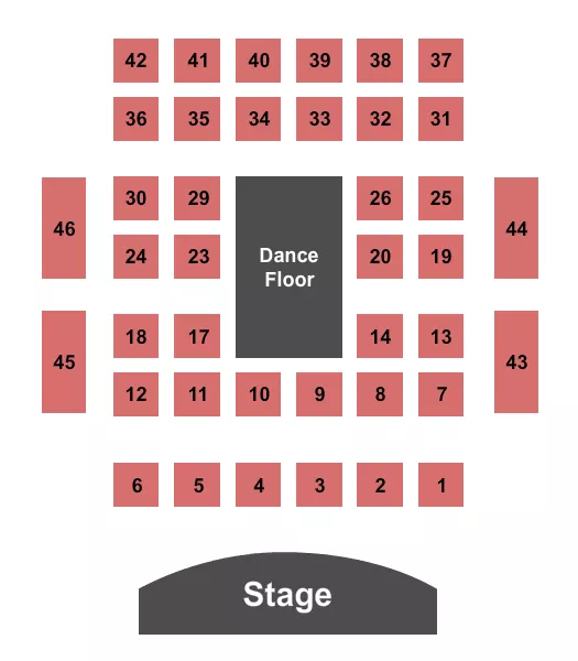 seating chart for Key West Theater - Endstage - Center Dance Floor - eventticketscenter.com