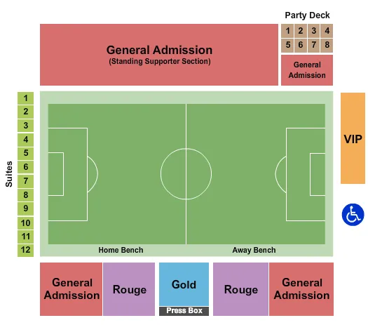 seating chart for Keyworth Stadium - Soccer - eventticketscenter.com