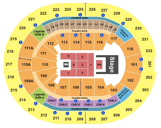 seating chart for Kia Center - Doja Cat - eventticketscenter.com