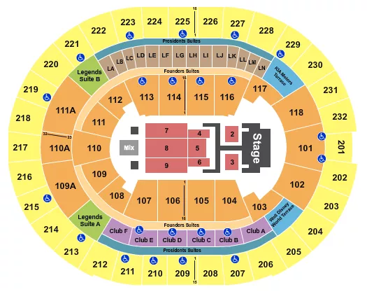 seating chart for Kia Center - Dude Perfect - eventticketscenter.com