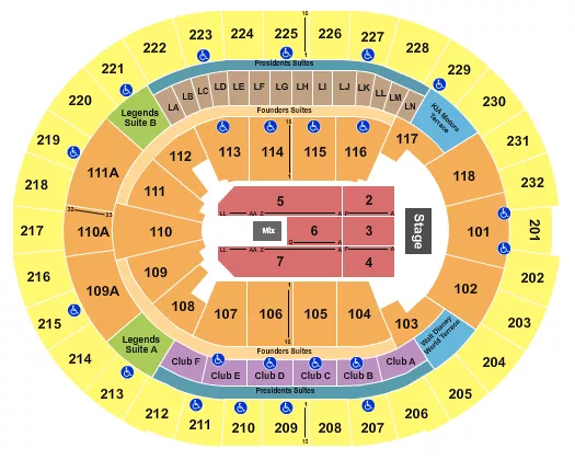 seating chart for Kia Center - Endstage 6 - eventticketscenter.com