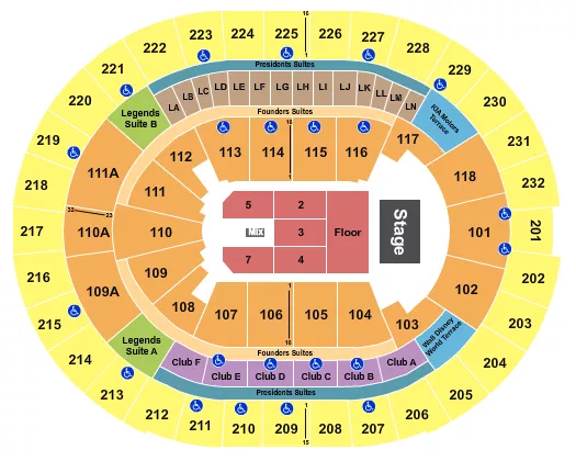 seating chart for Kia Center - Flr GA/Rsv Flr 1-7, No 6 - eventticketscenter.com