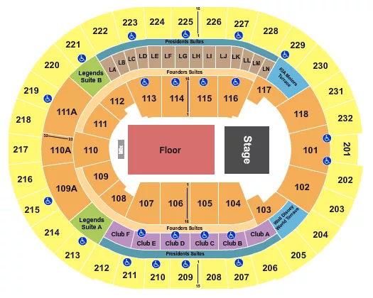 seating chart for Kia Center - Half House GA Floor - eventticketscenter.com