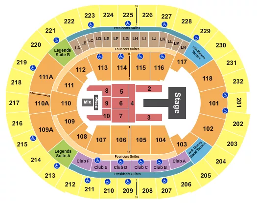 seating chart for Kia Center - J Balvin - eventticketscenter.com