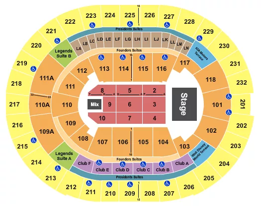 seating chart for Kia Center - Lionel Richie - eventticketscenter.com
