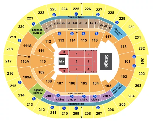 seating chart for Kia Center - Third Day - eventticketscenter.com