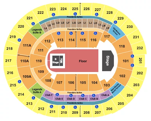 seating chart for Kia Center - Tyler the Creater - eventticketscenter.com