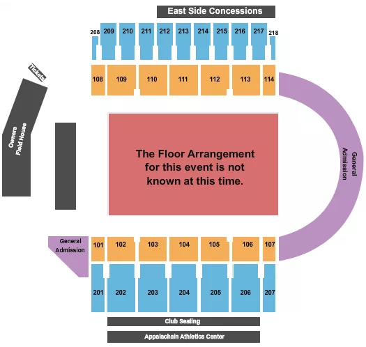 seating chart for Kidd Brewer Stadium - Generic Floor - eventticketscenter.com