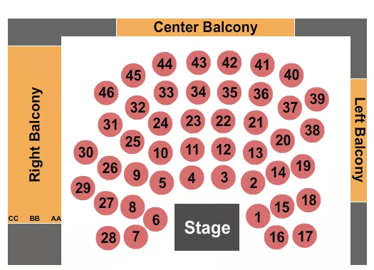 seating chart for Kimberly-Clark Theatre At Fox Cities Performing Arts Center - Cabaret 2 - eventticketscenter.com