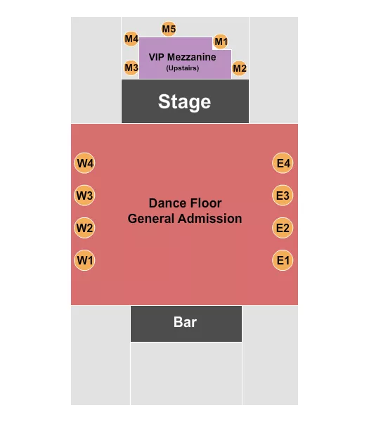 seating chart for Kingdom Nightclub - Endstage 2 - eventticketscenter.com