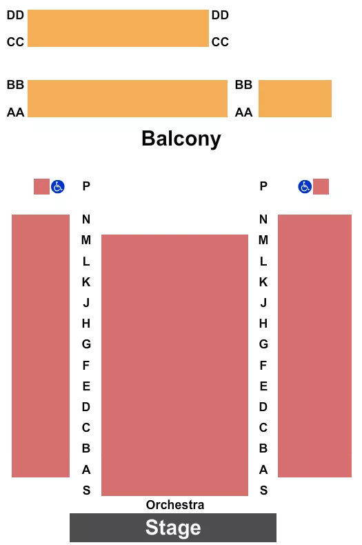 seating chart for Kingman Historic Theatre - Endstage - eventticketscenter.com