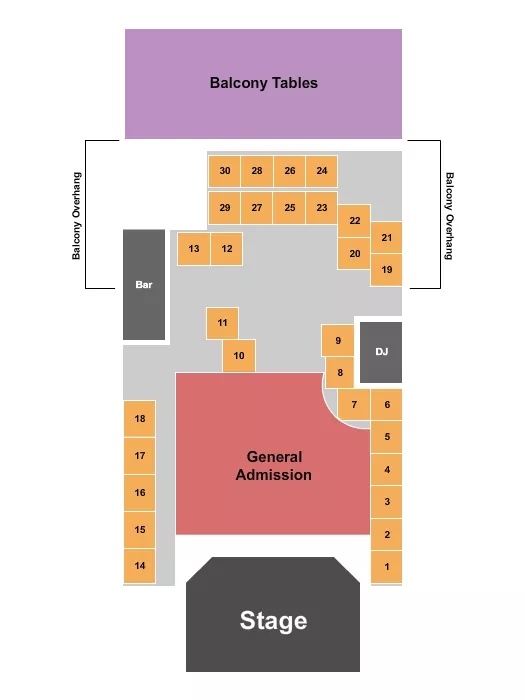 seating chart for Kings Hall at Apex Art and Culture Center - GA Floor - eventticketscenter.com