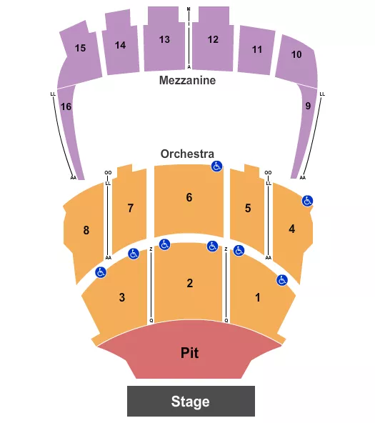 seating chart for Kings Theatre - NY - Endstage Pit 2 - eventticketscenter.com