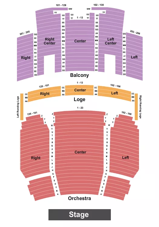 seating chart for Kingsbury Hall - Endstage No PIT - eventticketscenter.com