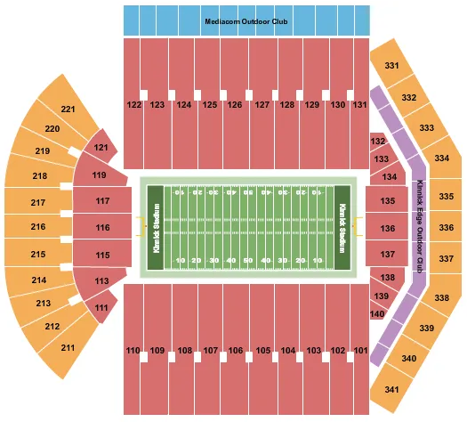 seating chart for Kinnick Stadium - Football - eventticketscenter.com