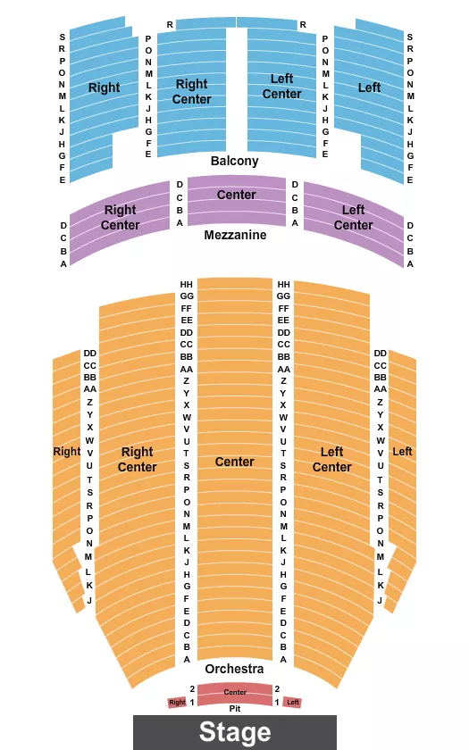 seating chart for Kirby Center for the Performing Arts - End Stage - eventticketscenter.com