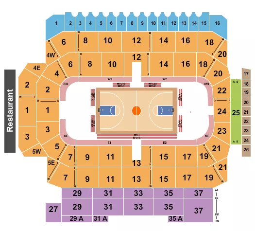 seating chart for Kitchener Memorial Auditorium - Harlem Globetrotters - eventticketscenter.com