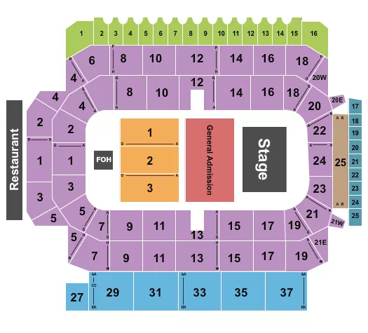 seating chart for Kitchener Memorial Auditorium - Lee Brice - eventticketscenter.com