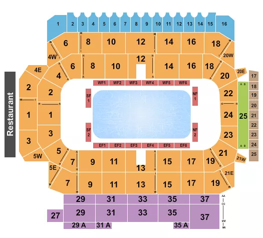 seating chart for Kitchener Memorial Auditorium - Stars On Ice - eventticketscenter.com