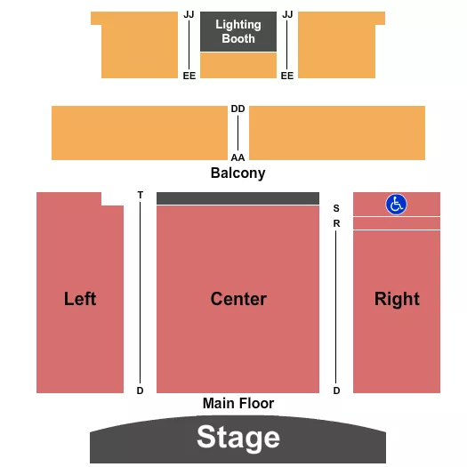 seating chart for Kiwanis Theatre - Endstage - eventticketscenter.com