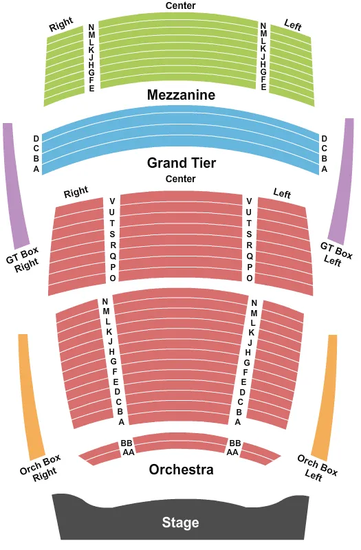 seating chart for Knight Theatre at Levine Center for the Arts - End Stage - eventticketscenter.com