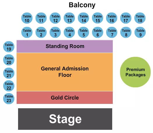 seating chart for Knitting Factory Concert House - Boise - GA Floor/Tables/Premium - eventticketscenter.com