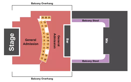 seating chart for Knitting Factory Spokane - GA & Tables/Balc - eventticketscenter.com