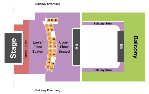 seating chart for Knitting Factory Spokane - GC/Tables/Upper Floor 2 - eventticketscenter.com
