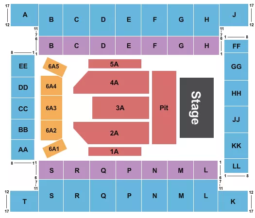 seating chart for Knoxville Civic Coliseum - Endstage GA Pit - eventticketscenter.com