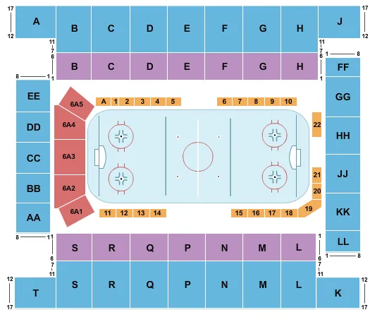 seating chart for Knoxville Civic Coliseum - Hockey - eventticketscenter.com
