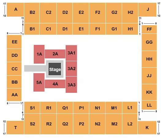 seating chart for Knoxville Civic Coliseum - Wrestling - eventticketscenter.com