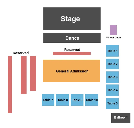 seating chart for Knuckleheads Saloon Indoor Stage - Endstage 2 - eventticketscenter.com